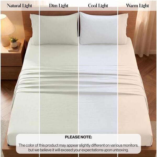 LDC LUX DECOR COLLECTION Lux Decor 3-Piece Off White Solid Color