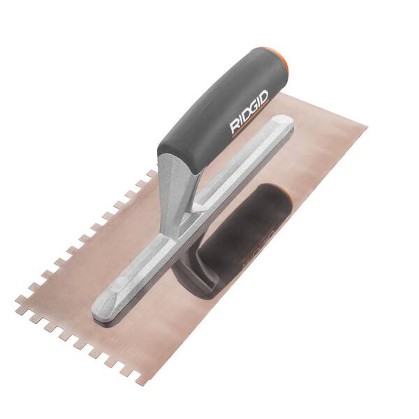 RIDGID XLT 1/4 in. x 1/4 in. Square Notch Trowel with Golden Finish