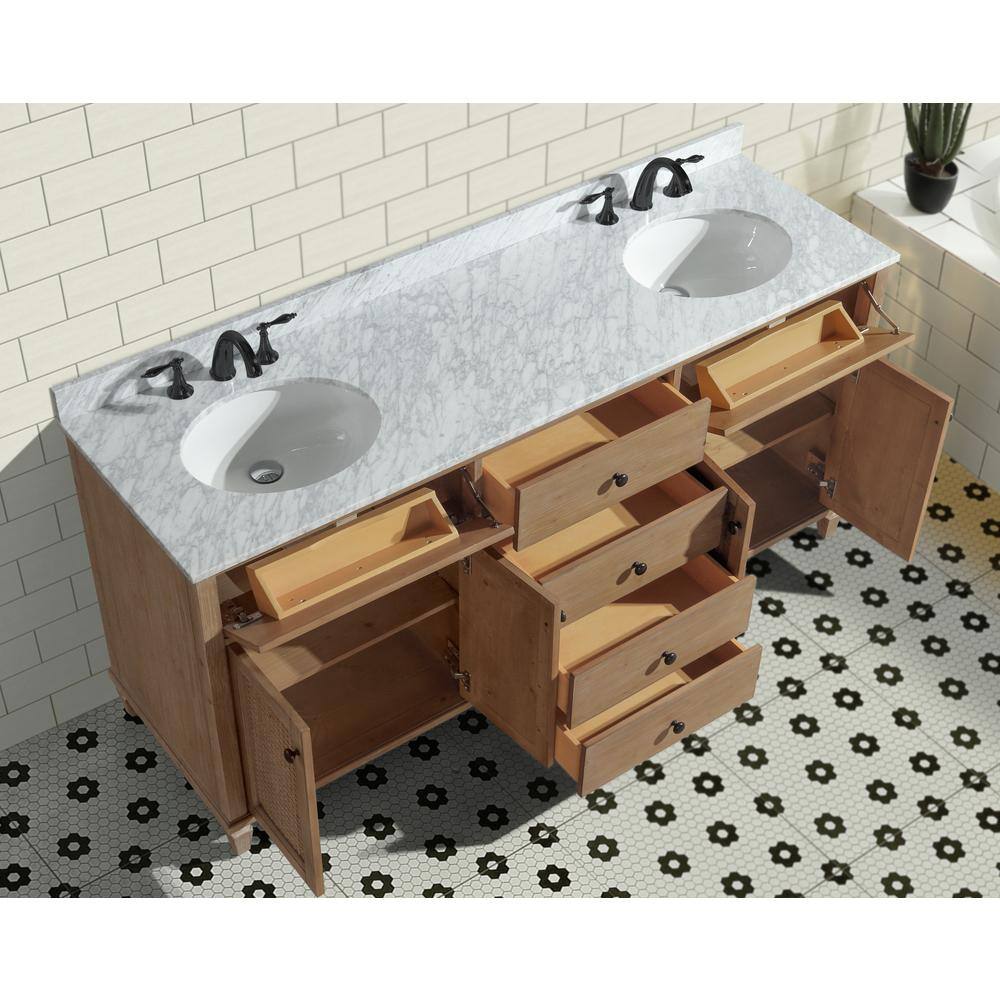 Annie 72" Weathered Fir Double Sink Bathroom Vanity