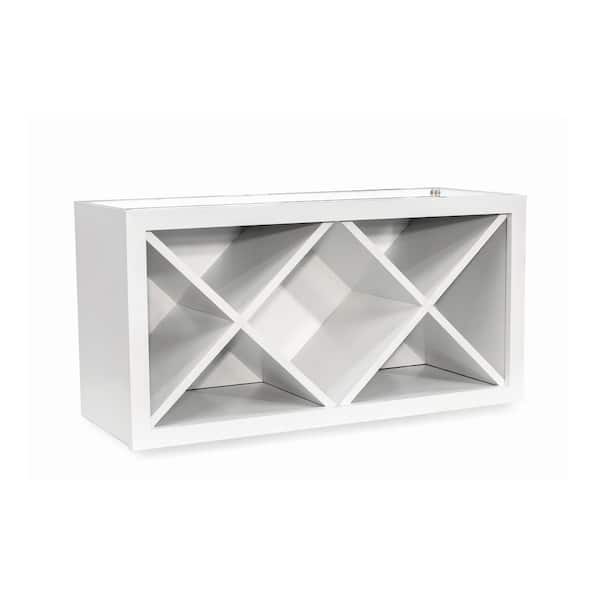 36 in. W x 13.5 in. D x 18 in. H RTA Standard Wine Grid Wall Rack in Beige Full Overlay Design