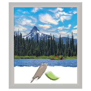 Low Luster Silver Wood Picture Frame Opening Size 20 x 24 in.