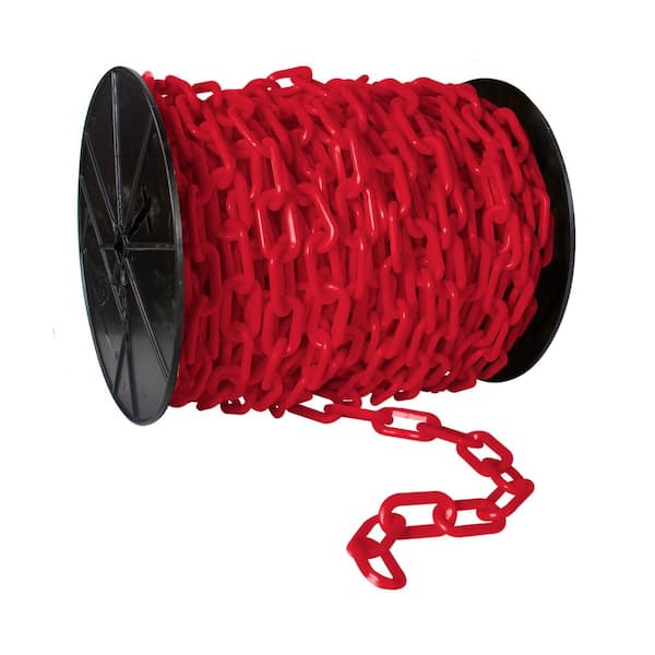2" x 100' Heavy Duty Red Plastic Chain - Reel