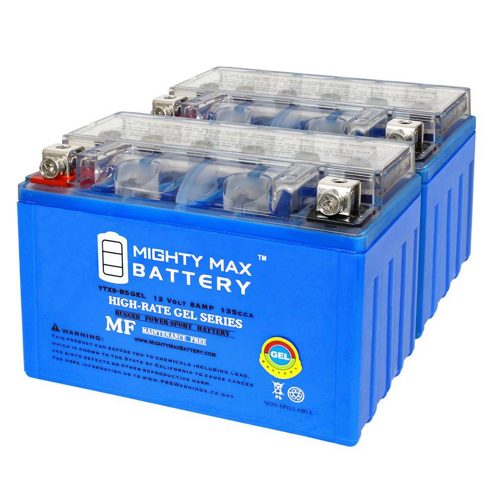 Mighty Max Battery Ytx9 Bsgel 12v 8ah Gel 135cca Motorcycle Battery Pack Of 2 Max3995894 0945