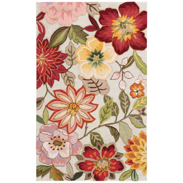 Nourison Spring Blossom Ivory 4 ft. x 6 ft. Floral Contemporary Area Rug