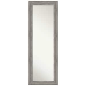 Regis Barnwood Grey 18.38 in. x 52.38 in. Modern Rectangle Full Length Framed On the Door Mirror