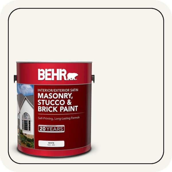 5 gal. #75 Polar Bear Satin Interior/Exterior Masonry, Stucco and Brick Paint