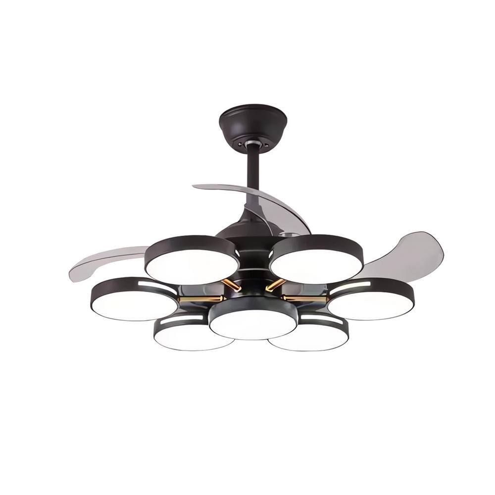 48 in. 6-Light Black Indoor Ceiling Fan with Remote, Smart Integrated LED Retractable Ceiling Fan for Living Room price history on PriceWatchPro