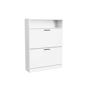 4-Drawer Handle-Free White Dresser: Modern Wooden Cabinet with Sturdy Frame for Bedroom, Living Room or Office