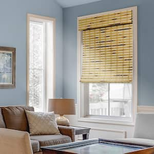 Cut-to-Size Belmon Natural Cordless Light Filtering Bamboo Roman Shade 16.5 in. W x 64 in. L