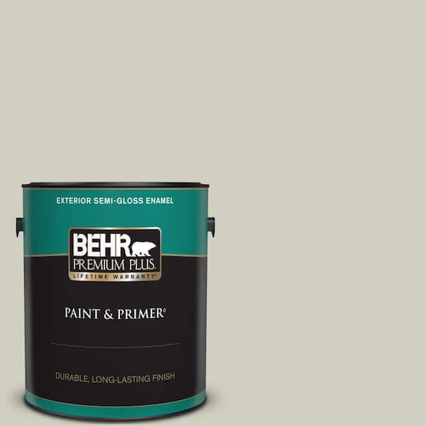 BEHR PREMIUM PLUS 1 gal. #N350-2 Sawgrass Semi-Gloss Enamel Exterior Paint & Primer