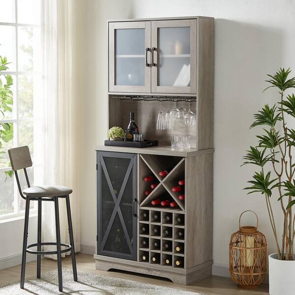 Wine Cabinet Pantry Storage Cabinet Acrylic Glass Door Wine Rack -  47.2Wx70.9 - On Sale - Bed Bath & Beyond - 36528970