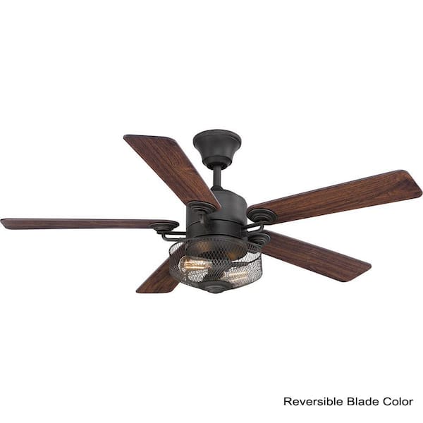 Progress Lighting Greer 54 In Integrated Led Indoor Gilded Iron Or Outdoor Ceiling Fan With Light Kit And Remote P2584 71 The Home Depot - Iron Chandelier Ceiling Fan