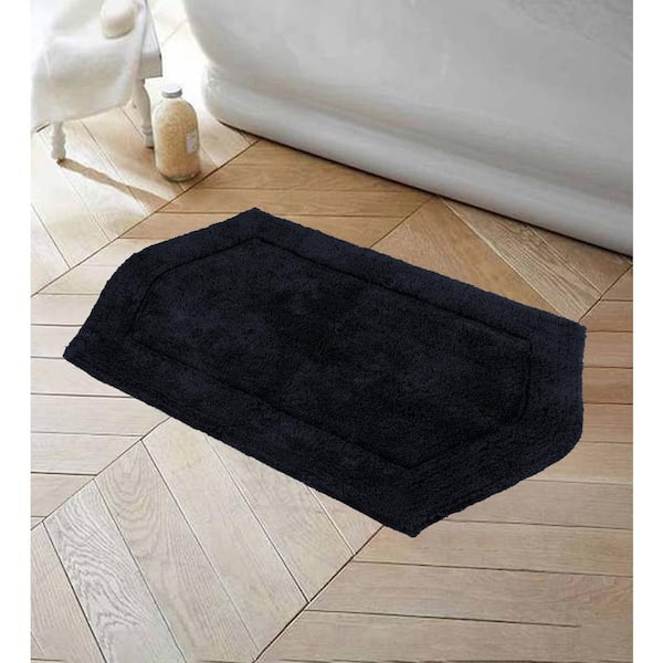 HOME WEAVERS INC Waterford Collection 100% Cotton Tufted Bath Rug, 21 in. x34 in. Rectangle, Black