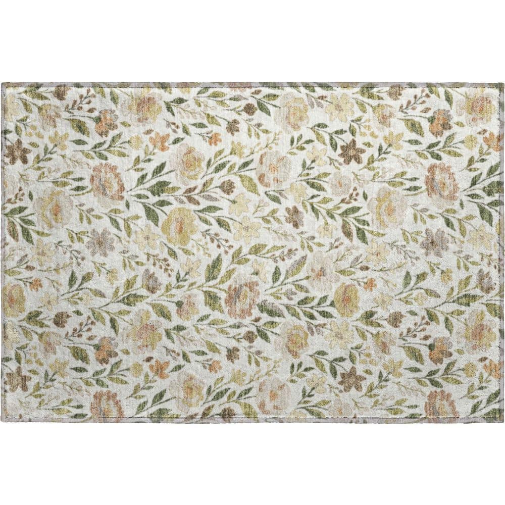 Mayfield Premium Machine Washable Abstract AMF2438 Ivory 3 ft. x 4 ft. Area Rug price history on PriceWatchPro
