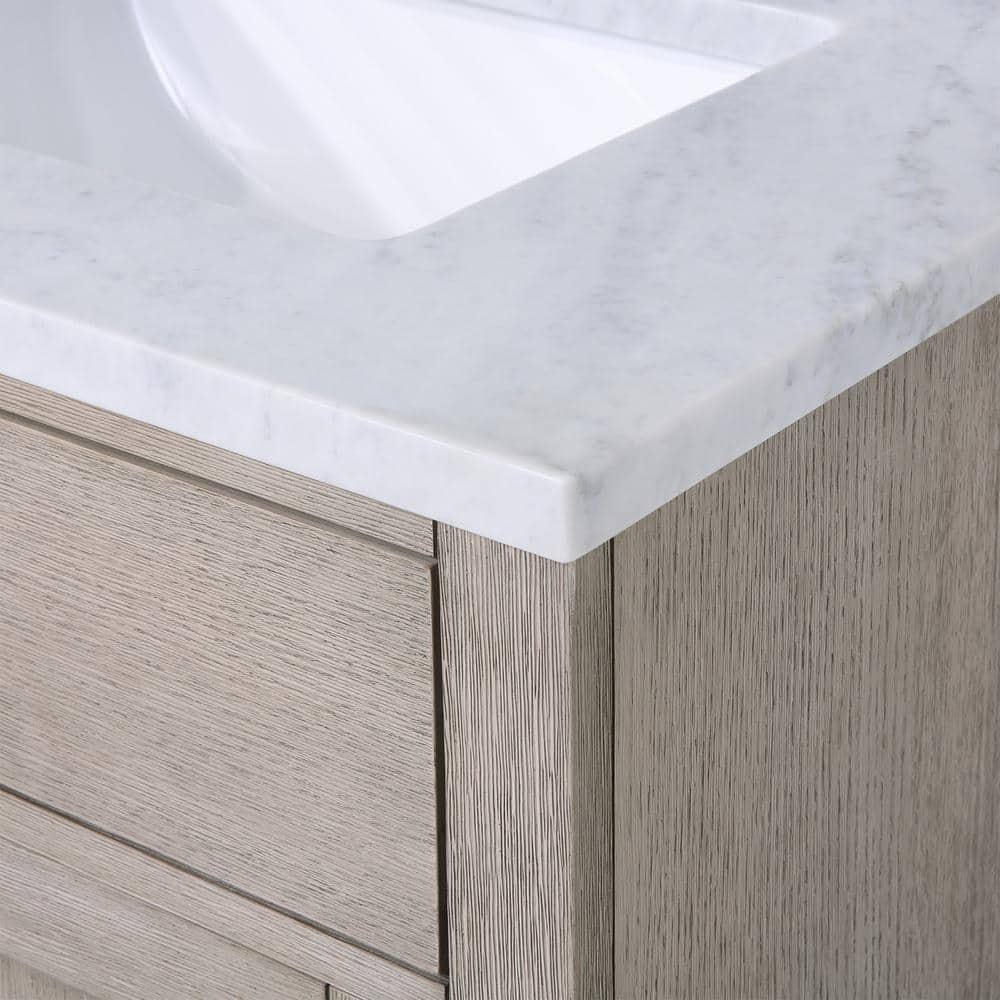 Chestnut 30'' Grey Oak Single Sink Bathroom Vanity with Bronze Hardware