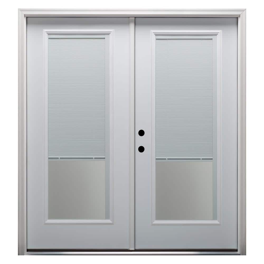 MMI DOOR 64 in. x 80 in. Internal Blinds Right-Hand Inswing Full