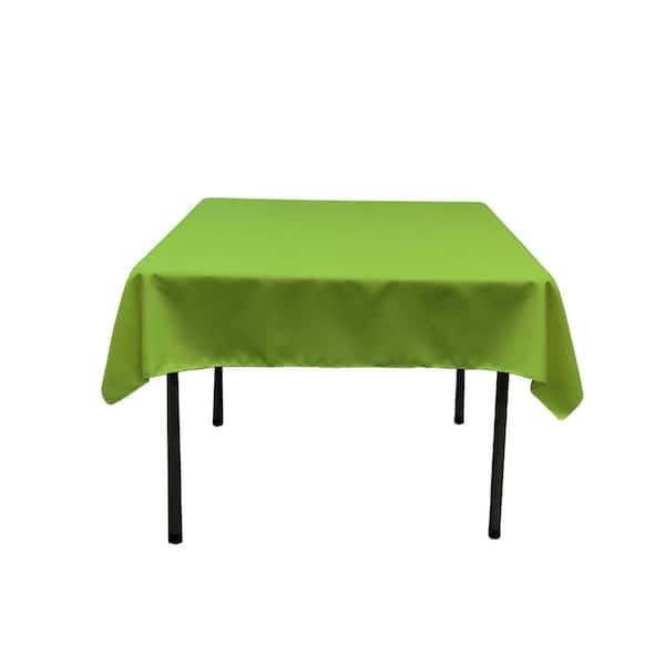 LA Linen 58 in. x 58 in. Lime Polyester Poplin Square Tablecloth