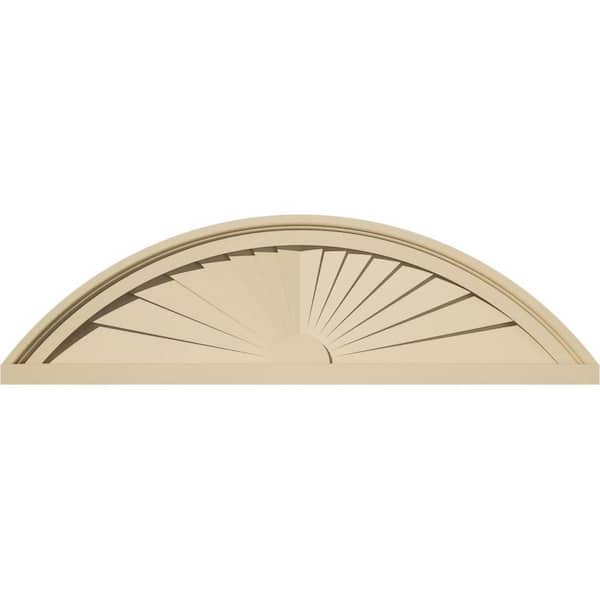 Ekena Millwork 30-in W x 8-1/2-in H x 2-in P Segment Arch Sunburst Signature Urethane Pediment, Primed Tan