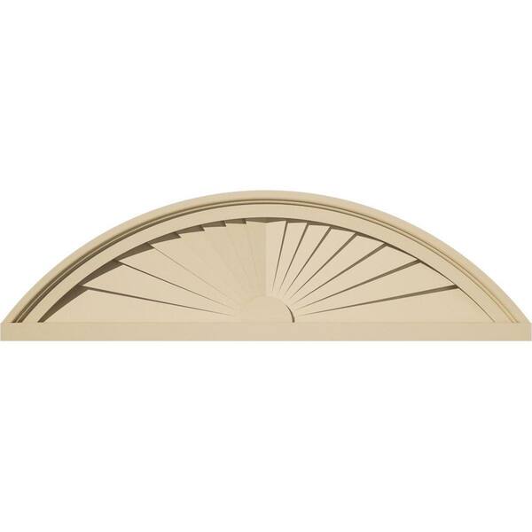 30-in W x 8-1/2-in H x 2-in P Segment Arch Sunburst Signature Urethane Pediment, Primed Tan