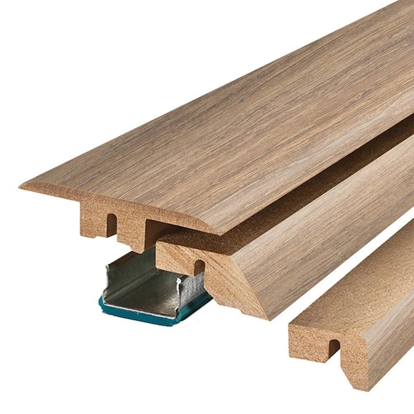 PERFORMANCE ACCESSORIES Sand 0.75 in. T x 2.37 in. W x 78.7 in. L Textured Wood Look Laminate Moulding/Trim 4 in 1 Molding