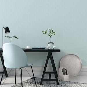 Atmosphere Collection Light Aqua Metallic Texture Hextex Geometric Print Non-Pasted on Non-Woven Paper Wallpaper Roll