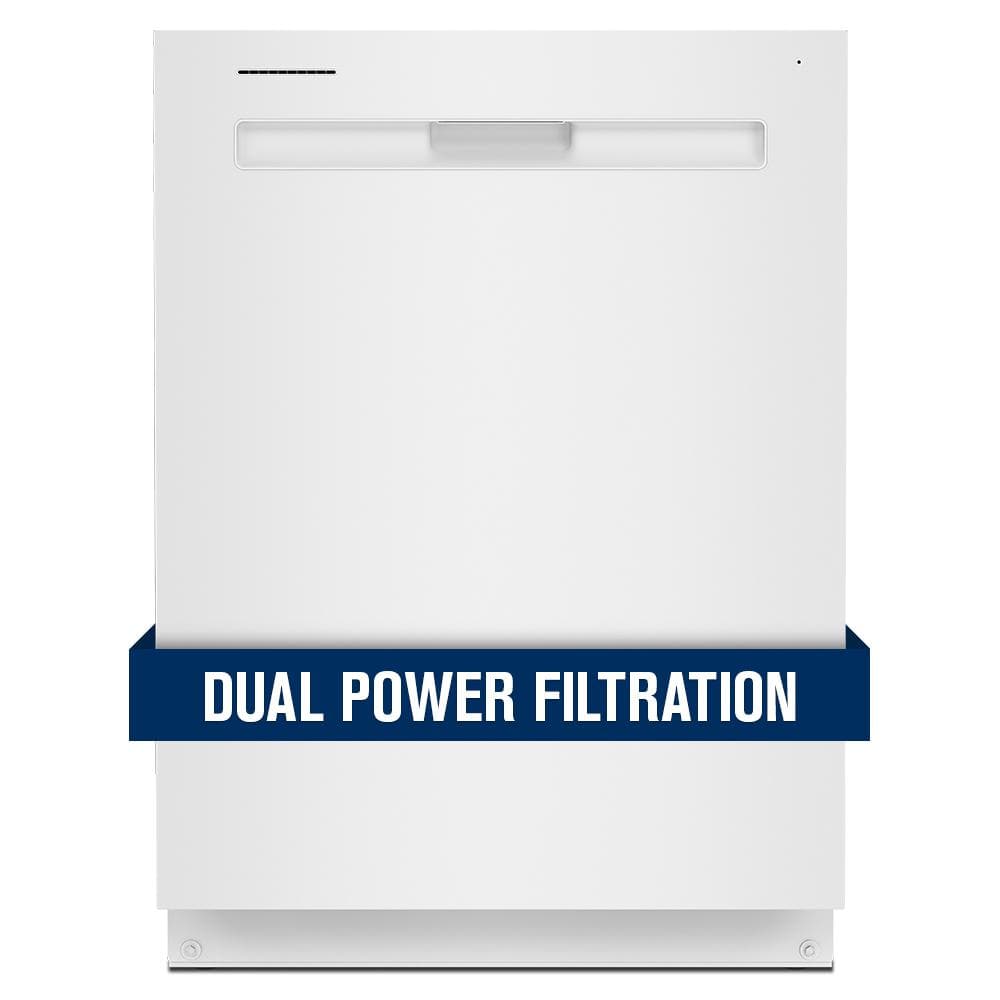 24 in. White Top Control Built-in Tall Tub Dishwasher with Dual Power Filtration, 47 dBA