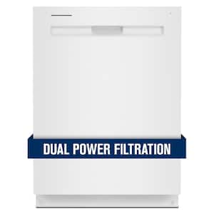 24 in. White Top Control Built-in Tall Tub Dishwasher with Dual Power Filtration, 47 dBA