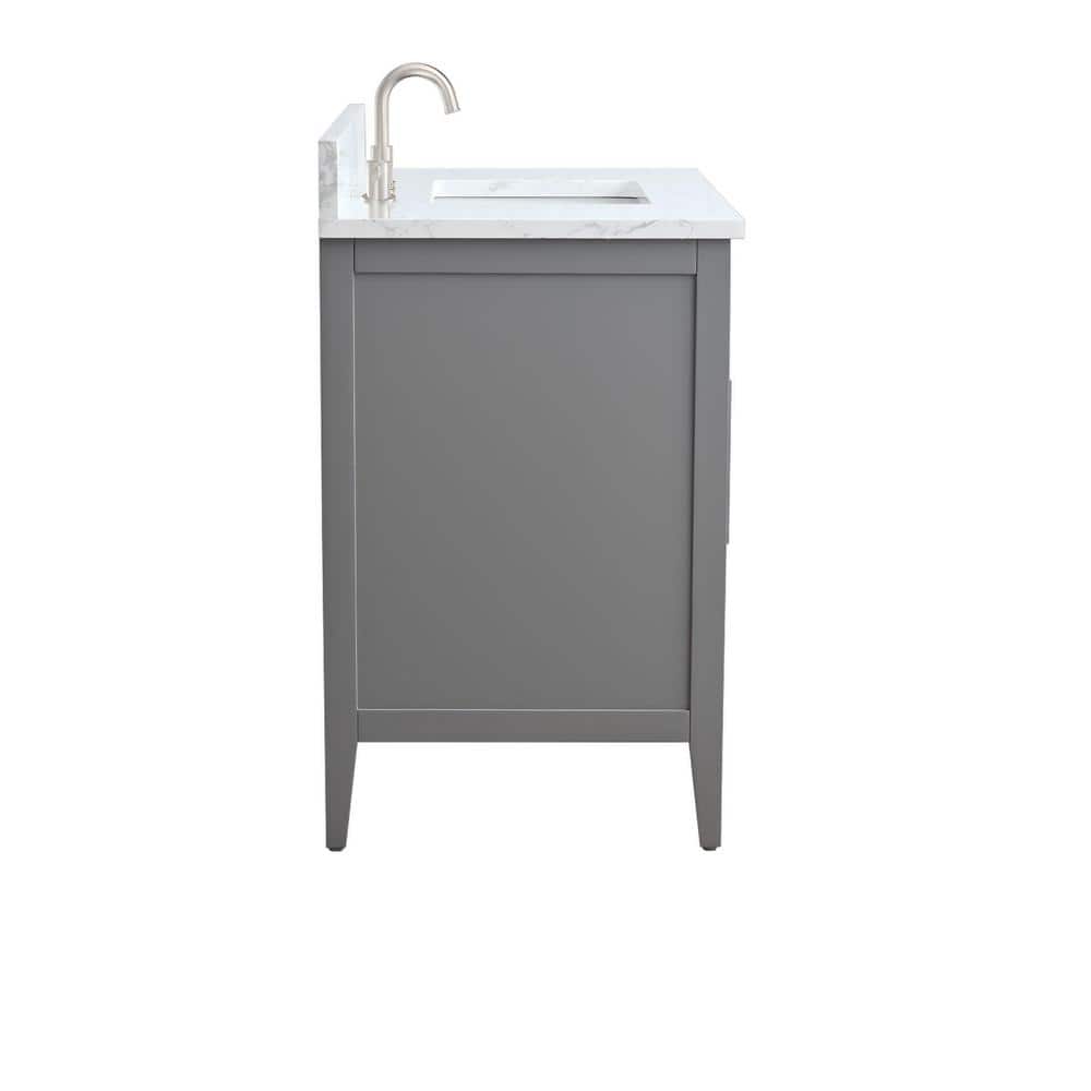 48" Cashmere Gray Single Bathroom Vanity with Engineered Marble Top