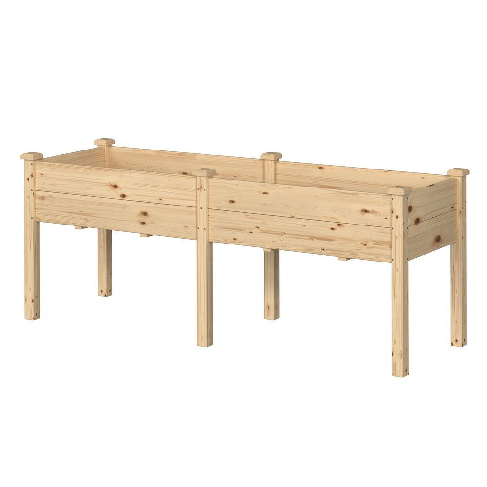 72 in. L x 24 in. W x 30 in. H Cedar Wood Raised Garden Bed Elevated Planter Box with 2-Planting Areas, Wood Color price history on PriceWatchPro