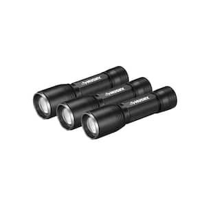 750 Lumens Focusing Aluminum LED Flashlights 3 Modes Impact and Water Resistant with Batteries (3-Pack)