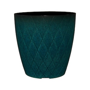Mandy 12 in. Teal Speckle Resin Planter
