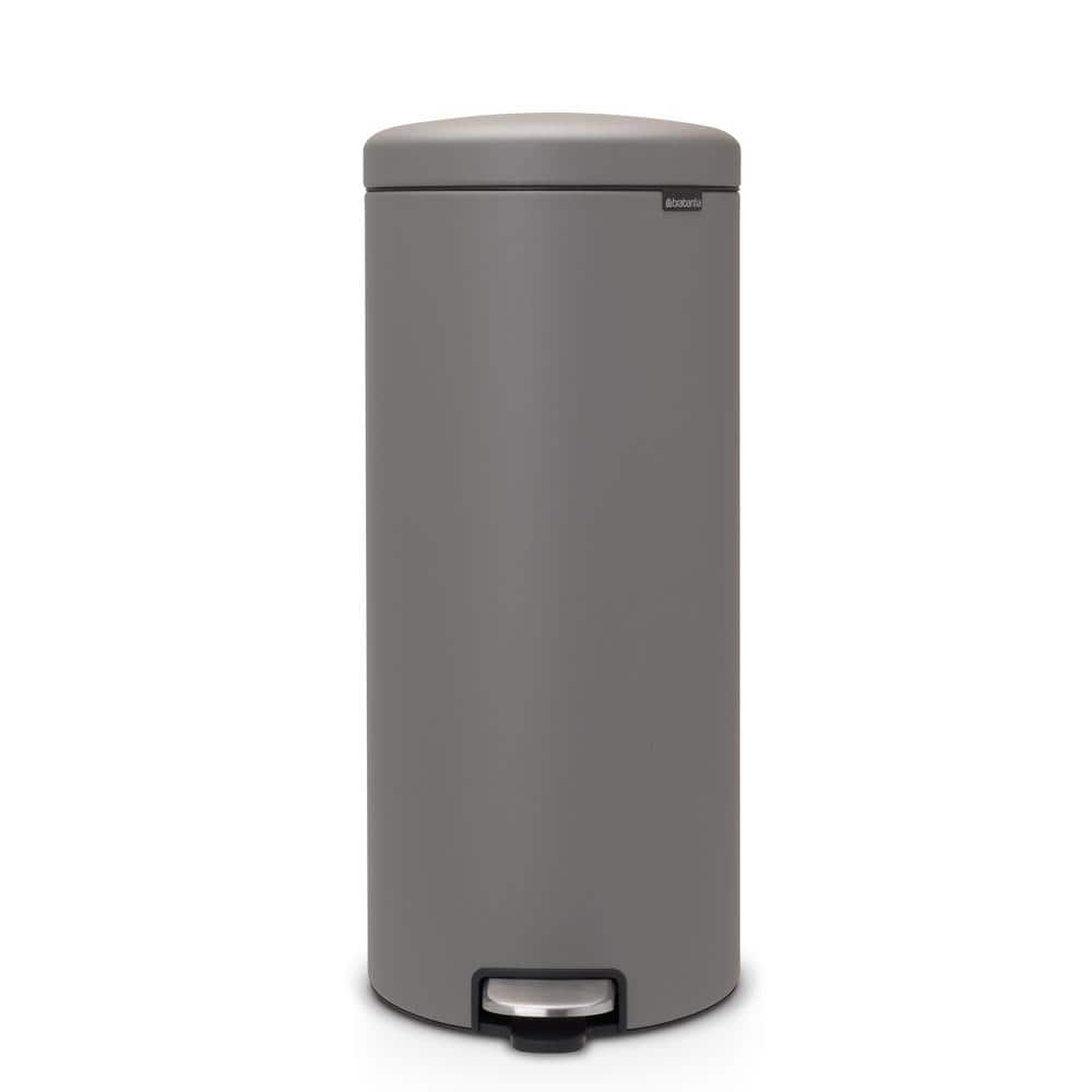 Brabantia NewIcon 8 Gal. (30 l) Mineral Concrete Gray Step On Trash Can