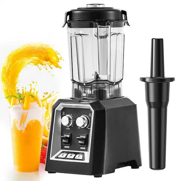 Professional Blender, Commercial Countertop Blender with 68 oz. Glass Jar, Stainless Steel,3 Functions for Drinks, Black