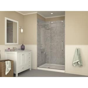 Fissure Series 48 in. x 36 in. Single Threshold Shower Base in White