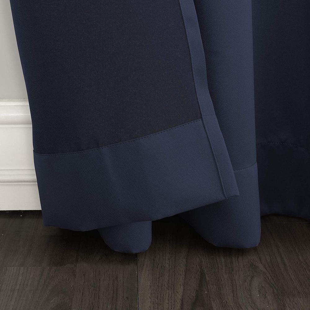 Black Polyester Room Darkening Rod Pocket Curtain Panel 54" x 63"