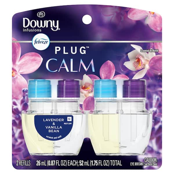 Febreze Plug 0.87 oz. Downy Calm Scent Automatic Air Freshener Refill (2-Refills)