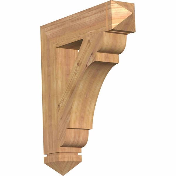 Ekena Millwork 5.5 in. x 32 in. x 28 in. Western Red Cedar Olympic Arts and Crafts Smooth Bracket