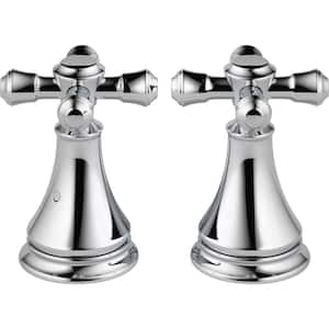 Pair of Cassidy Metal Cross Handles for Roman Tub Faucet in Chrome