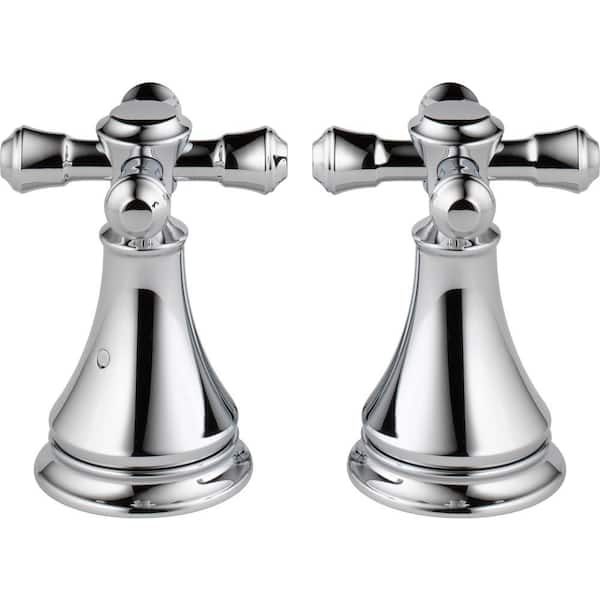 Delta Pair of Cassidy Metal Cross Handles for Roman Tub Faucet in Chrome