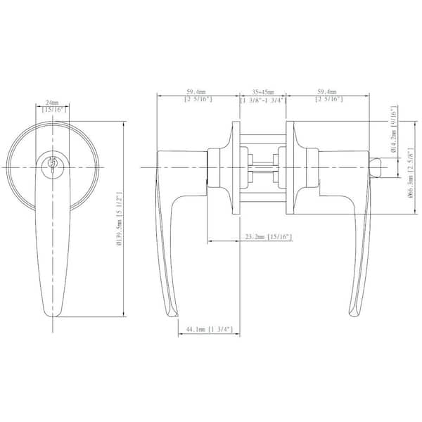 Defiant Straight Matte Black Keyed Entry Door Handle LHX900B - The