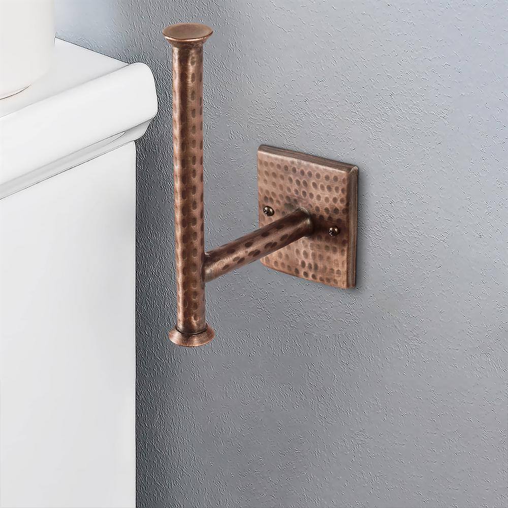Hand Hammered Antique Copper Wall Mount Toilet Paper Holder