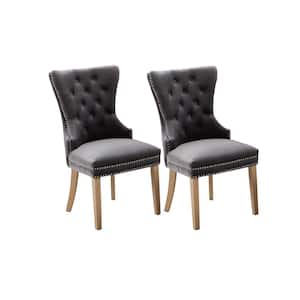 Troyes Dark Grey Upholstered Wingback Chair