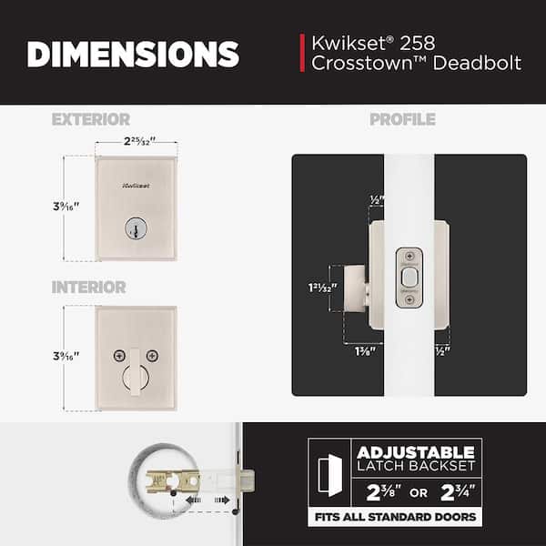 Kwikset Crosstown Satin Nickel Single Cylinder Low Profile