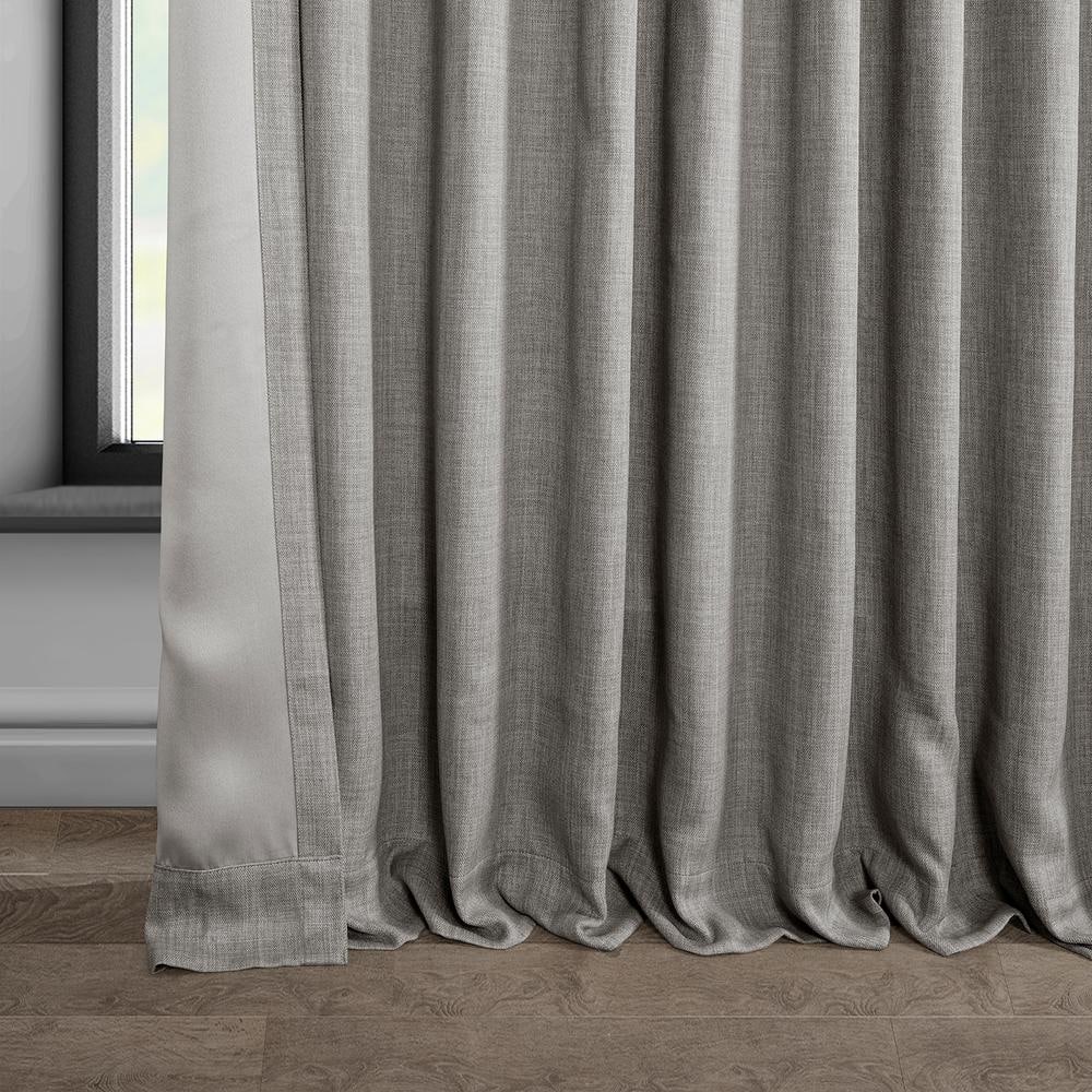 Clay Textured Faux Linen 96" Blackout Window Curtain