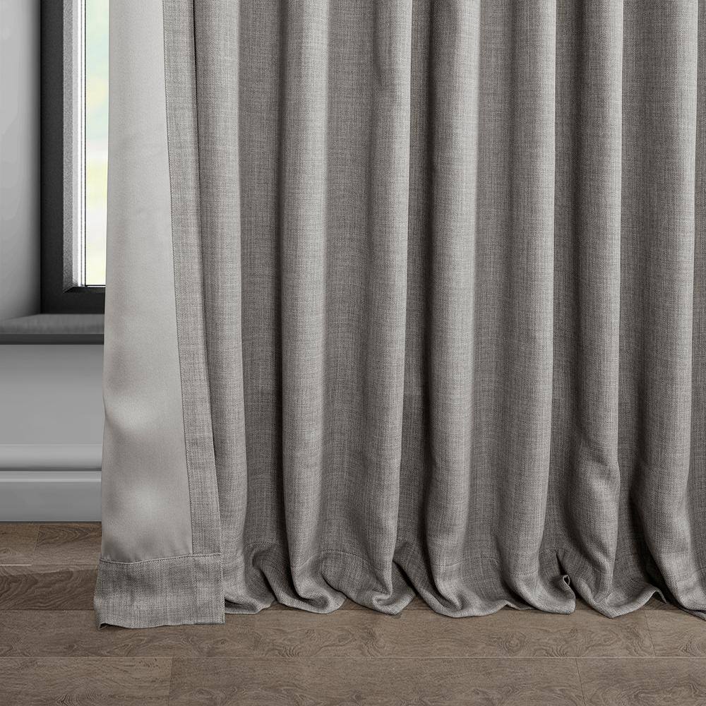 Clay Extra Wide Blackout Faux Linen Window Curtain