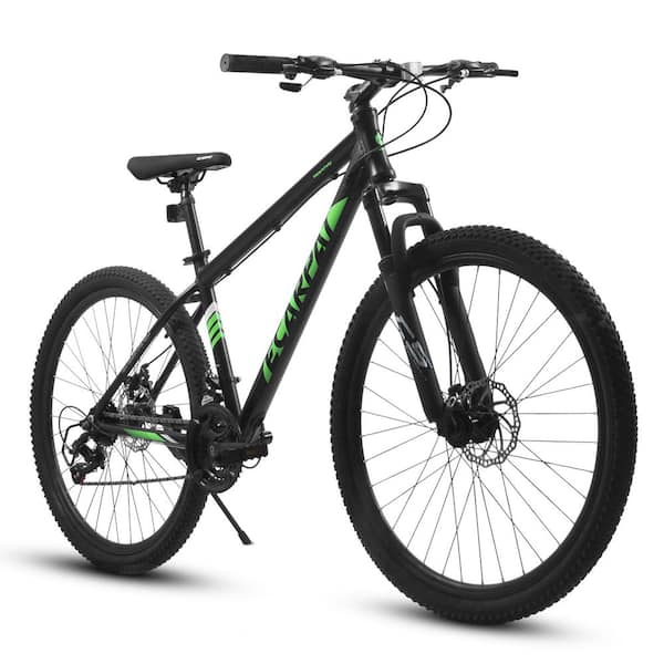 27 in. Mountain Bike 21 Speed Suspension Fork Black Aluminum Frame Disc Brake Mountain Biking for Both Men and Women