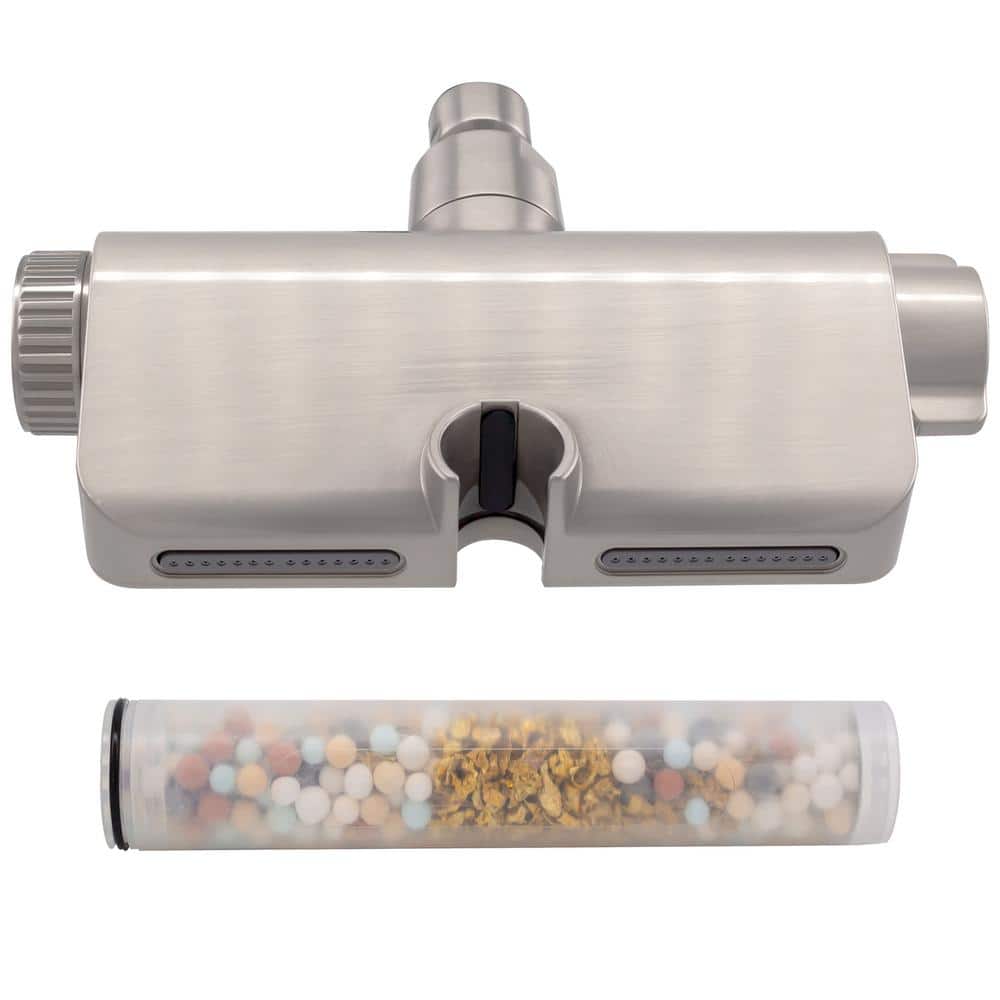 Satin Nickel Multi-Function Handheld Shower with Filter and Wall Mount