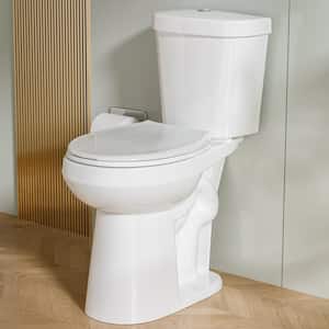 Extra Tall Toilet 21 in. 2-Piece Toilet 1.1/1.6 GPF Dual Flush Round High Toilet in White Tall Toilet for Seniors