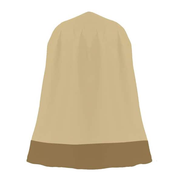 40 in. D x 50 in. H Waterproof Heavy Duty Water Fountain Cover for Winter Outdoor Garden, Beige and Brown
