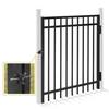 Fencer Wire 4 ft. x 4 ft. Flat Top Anti-Rust Metal Fence Gate, Decorative Garden Gate (Single set) FPSG14-B4X4F-AD